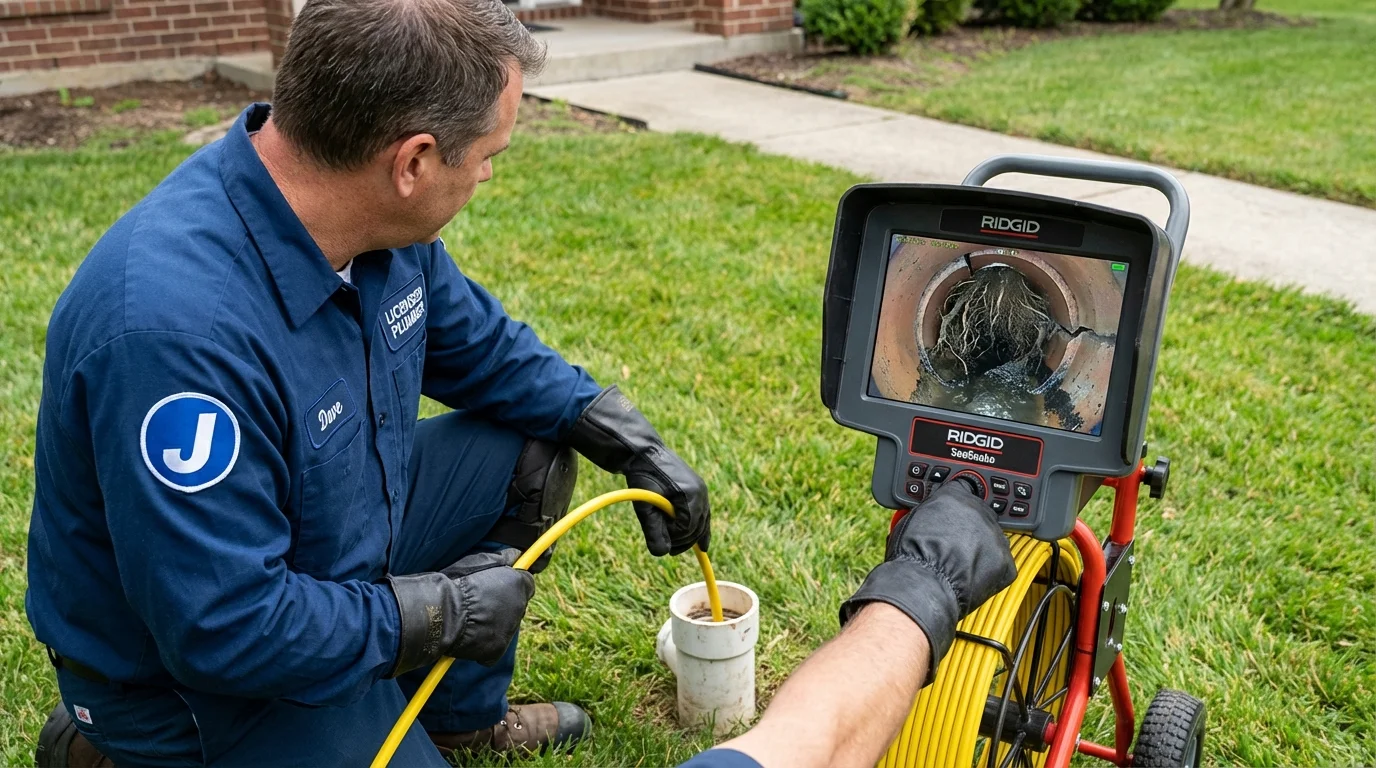 Sewer camera inspection being performed by Johns Plumbing LLC in Jeanerette