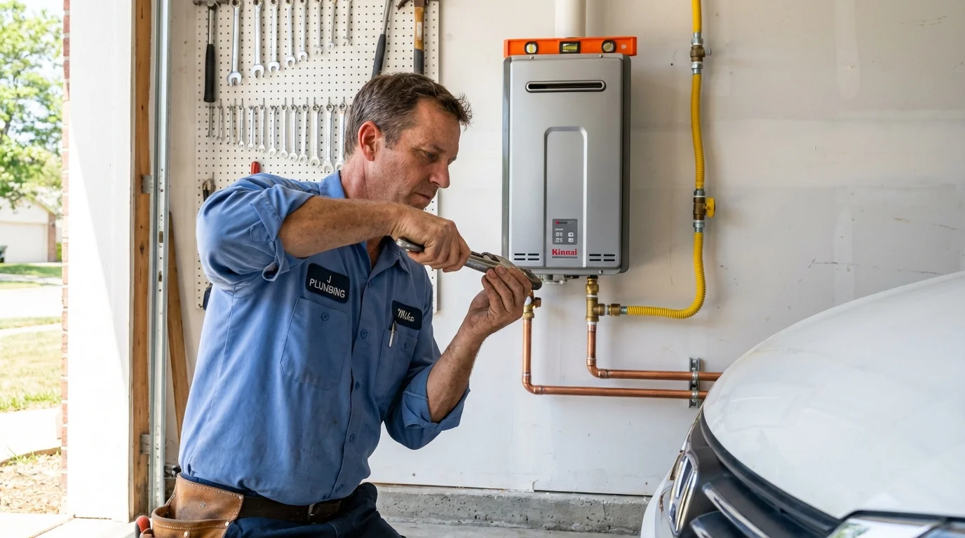 Tankless water heater installation by a Johns Plumbing LLC plumber in Jeanerette